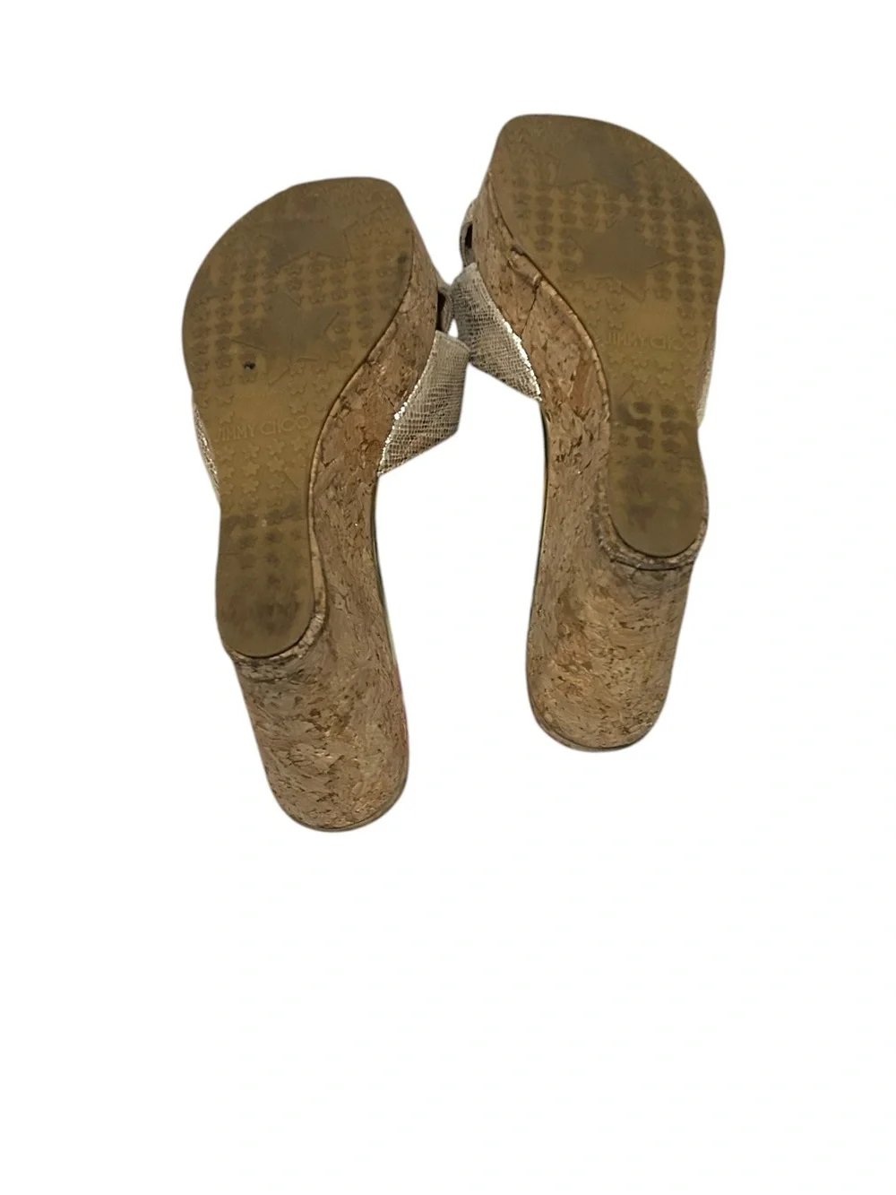 Jimmy Choo Metallic Wedge Slide Sandals Mules